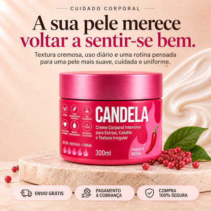 CANDELA – Creme Corporal Intensivo para Estrias, Celulites e Textura Irregular